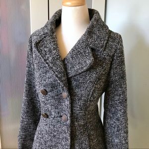 Xhilaration Gray Pleated Back Pea Coat